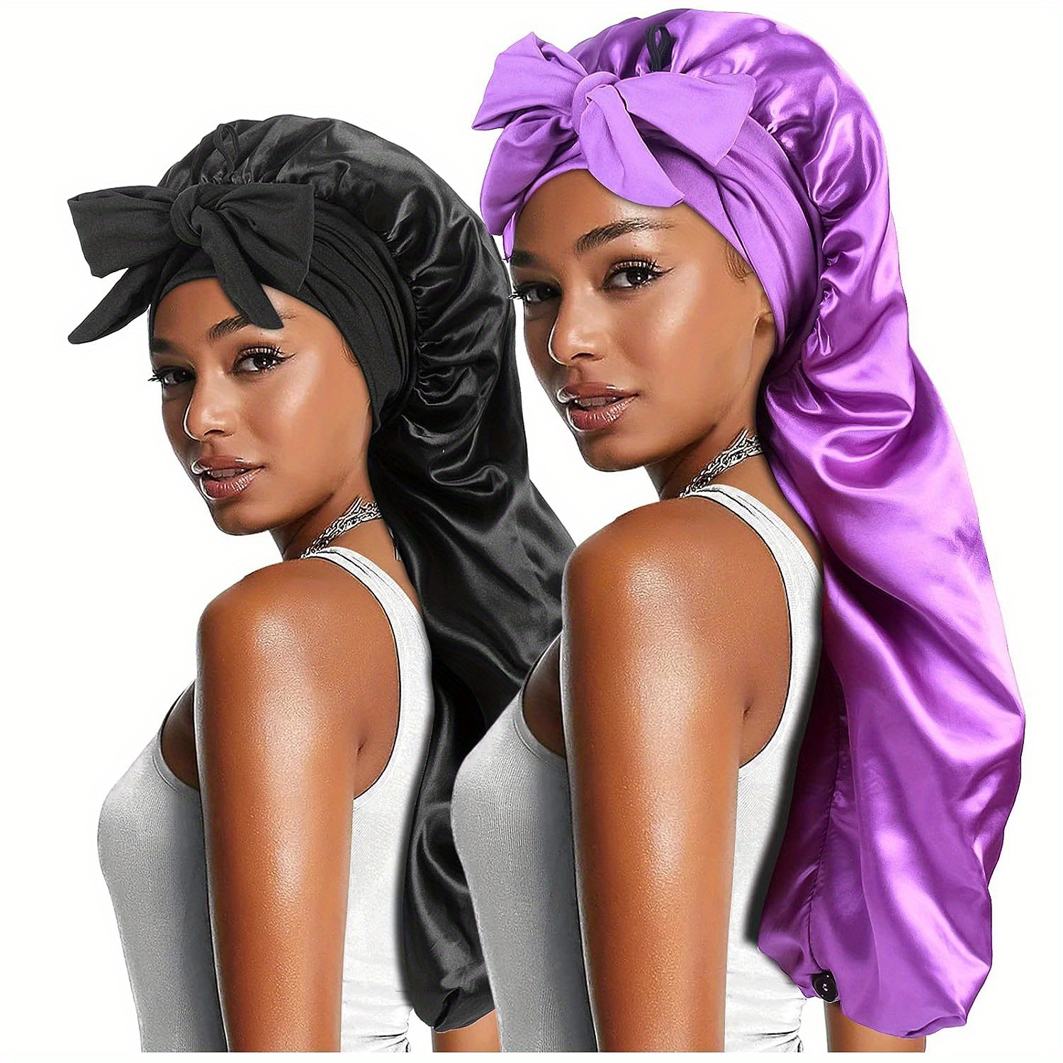 Satin Bonnet Hair Bonnet Jumbo Size For Sleeping Satin Bonnet