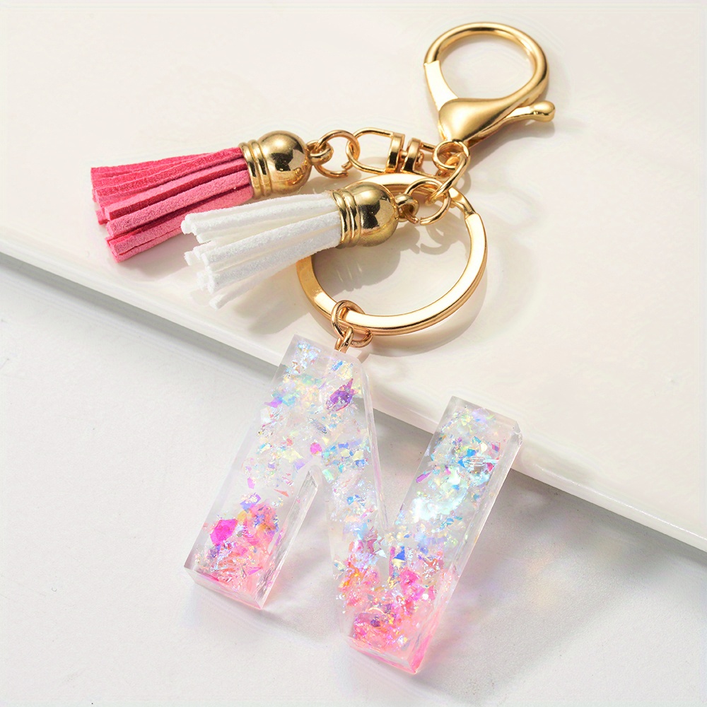 Initial Letter Keychain Pendant Resin Letter Keychain Purse Backpack  Accessories - Temu