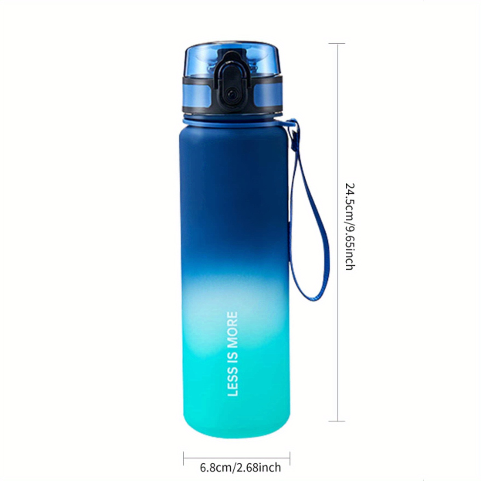 Temu 650ml Gradient Color Outdoor Sports Water Bottle With Time