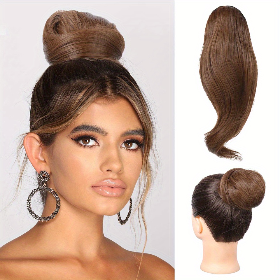Messy Bun Ponytail Drawstring Short Ponytail Braid Bun Synthetic Hair Patch