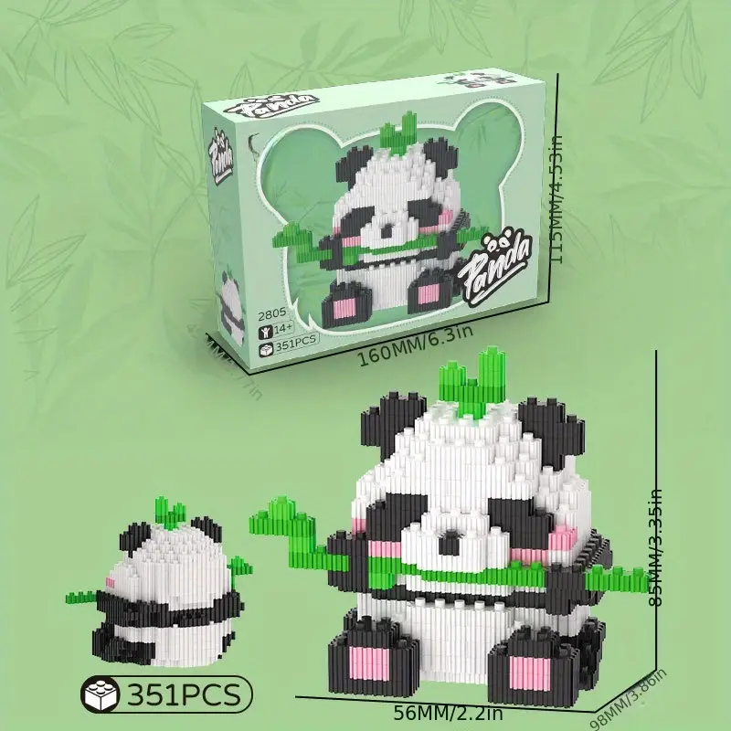 Panda Doll Micro particle Building Blocks Compatible - Temu Australia