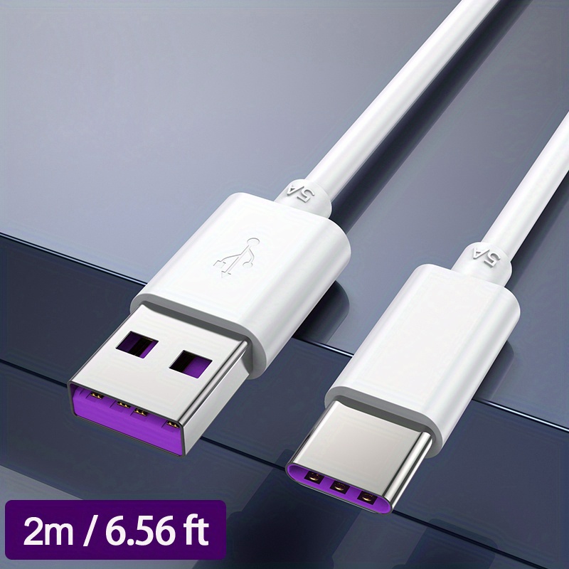2m 6A Type C Cable USB C Data Cable for Huawei P40 Mate