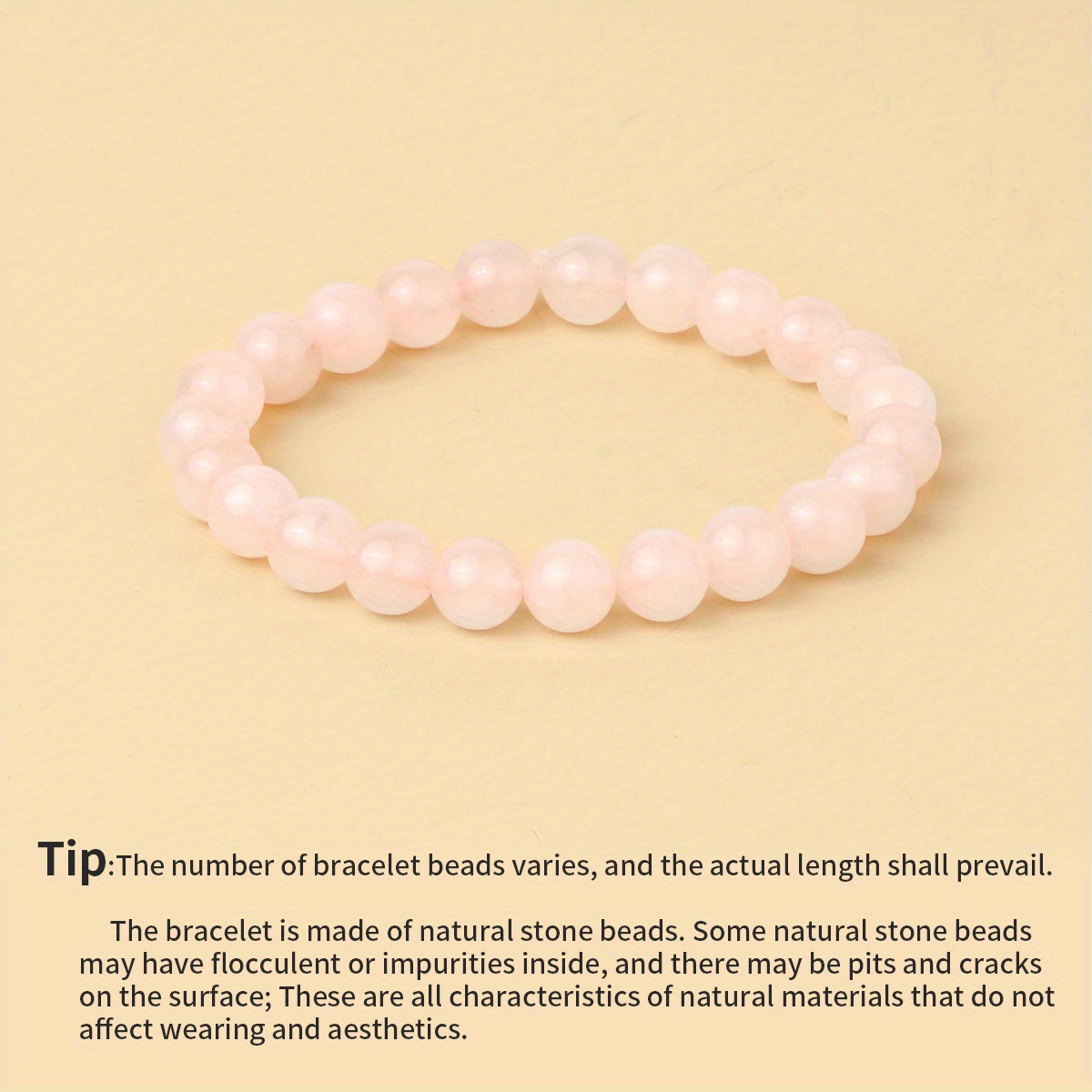 bracelet quartz rose perle ronde 10 mm ,pierre naturelle - Bracelet/Quartz  rose - Miracles minéraux