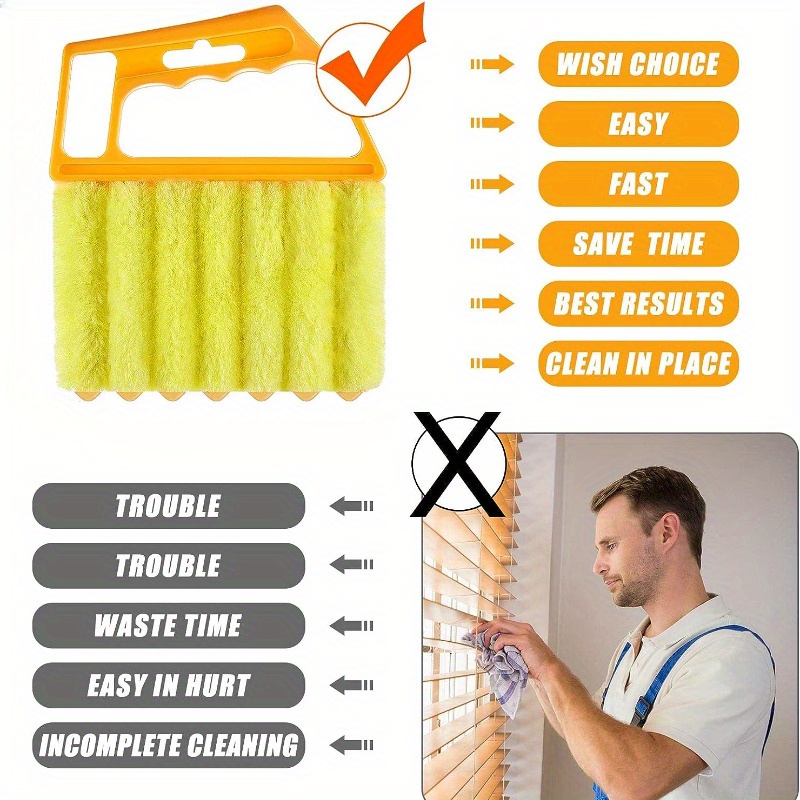 1pc washable window cleaning brushes with microfibers for effortless dust collection and blinds cleaning details 1