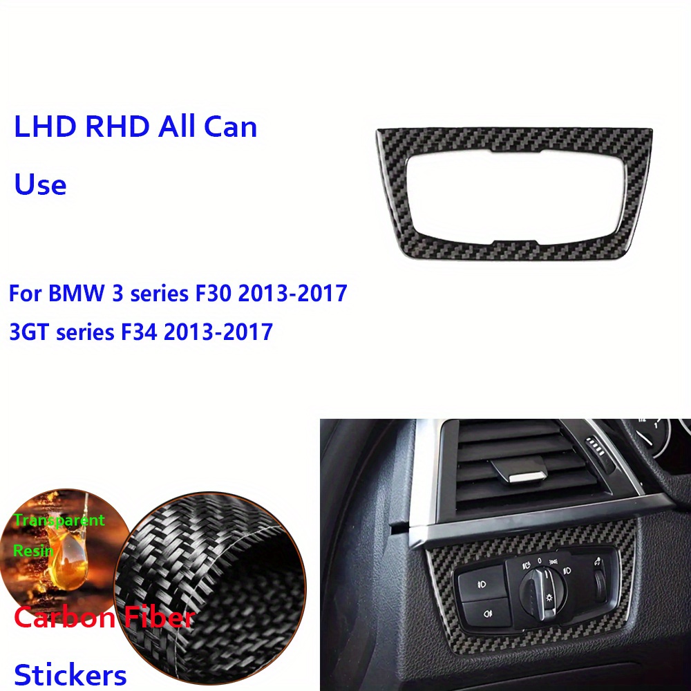 Real Carbon Fiber Sticker Headlight Adjust Switch Button Frame Trim  Surround Modified Auto Car Accessories F30 F34 2013 2014 2015 2016 2017 -  Automotive - Temu