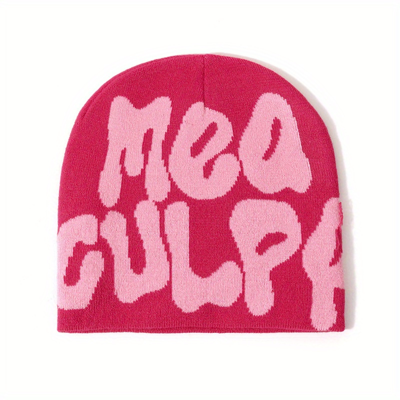 YIJIARAN Graphic MEA CULPA Men Women Beanie Ideal Gift Culpa Knit Beanie  Unisex Hip Hop Rap Street Hat