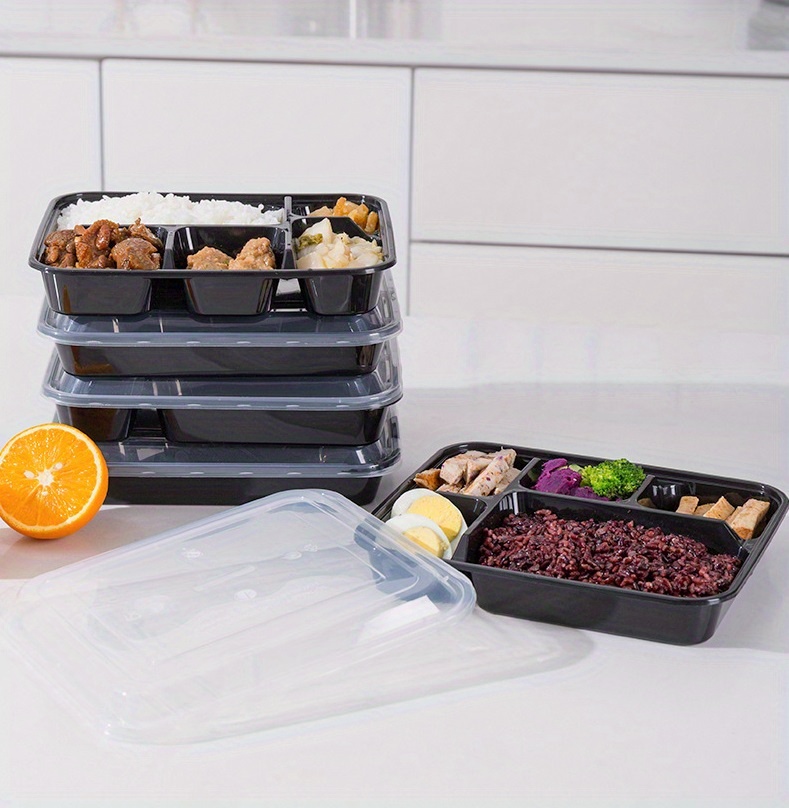  To Go Containers Paquete de 50 recipientes desechables para  comida para llevar con tapas, 8 x 8 pulgadas, cajas de comida para llevar  con 1 compartimento, no se empañan, a prueba
