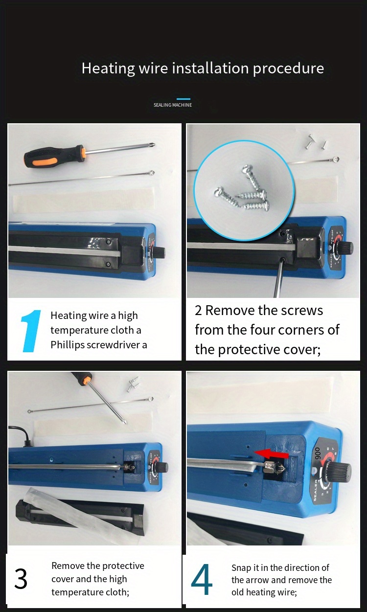 Máquina selladora Yescom al calor manual a impulso de 8 pulgadas/12  pulgadas/16 pulgadas/20 pulgadas para sellar bolsas de plástico de  polietileno, 1