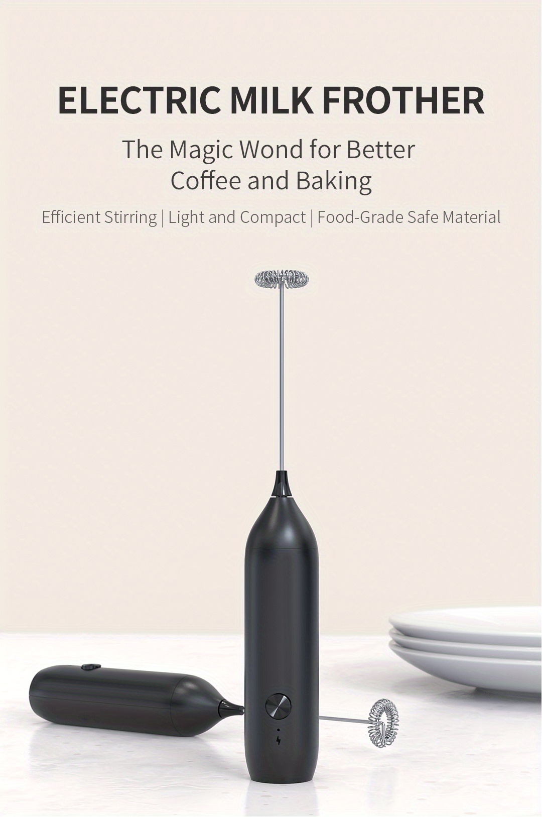 Wonder Whisk | USB Rechargeable | 2-speed electric whisk and frother