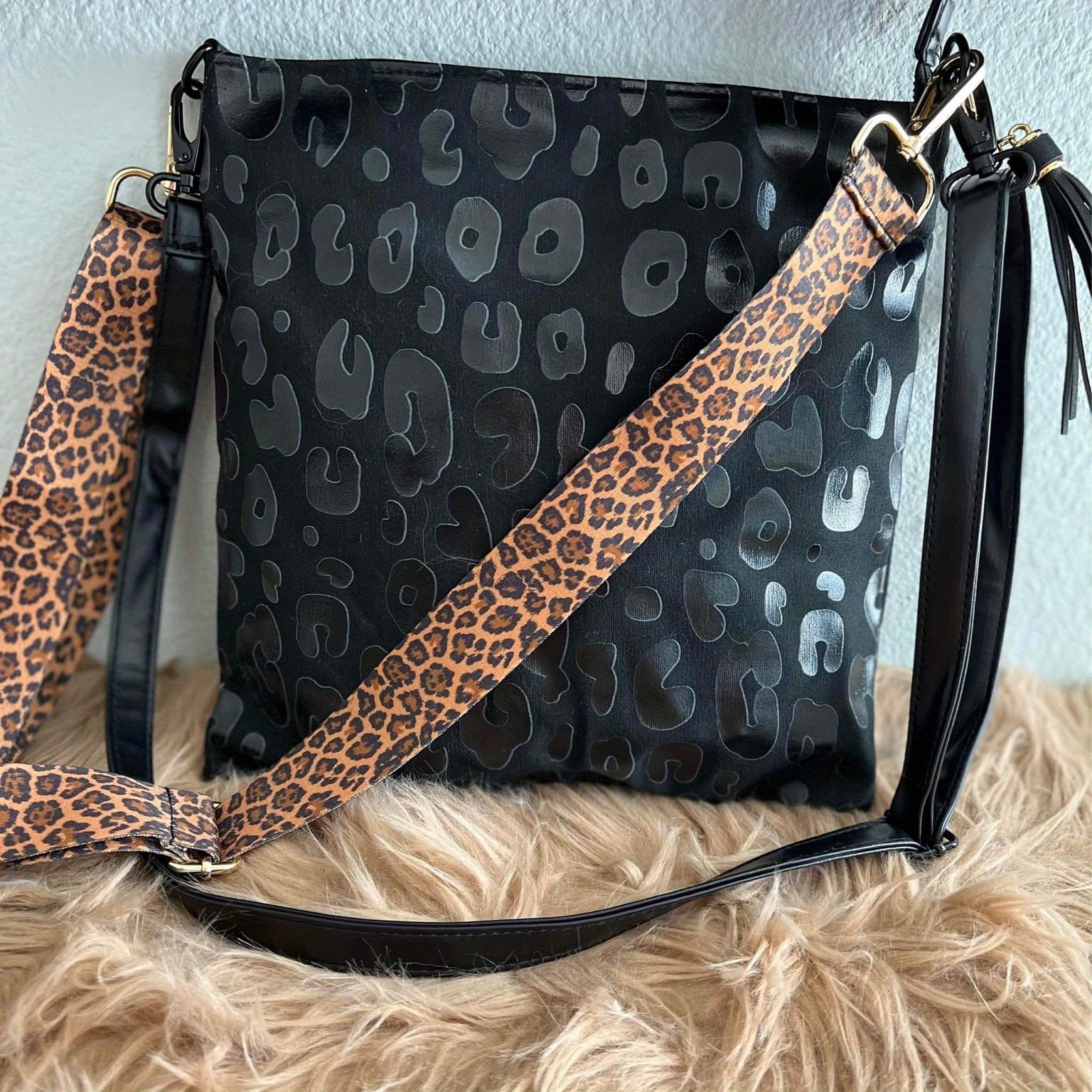 Canvas Crossbody Bag - Leopard