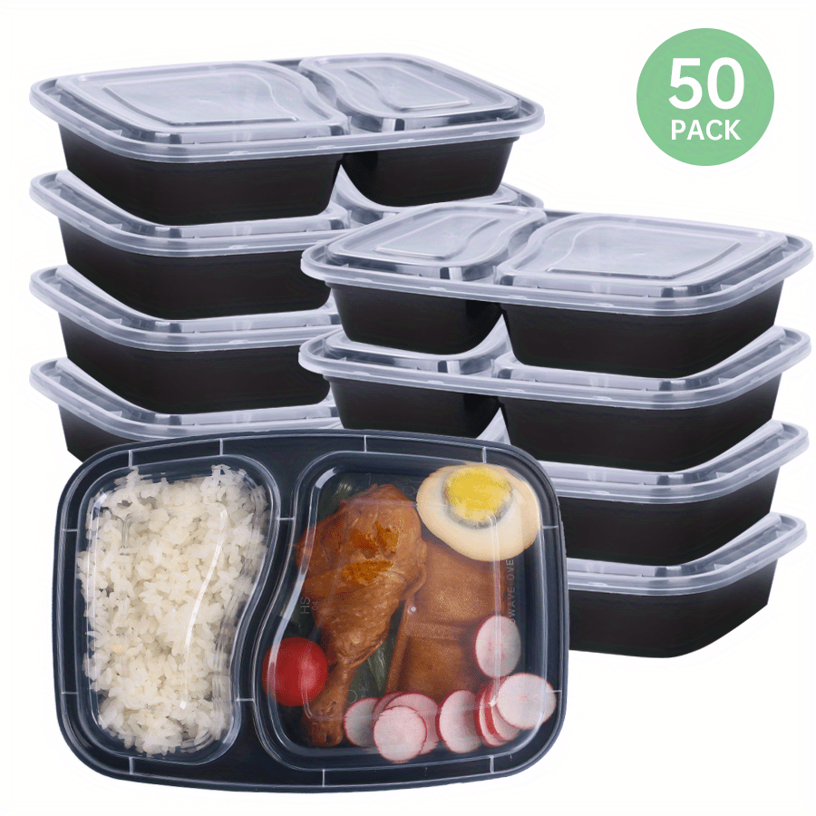 Freshware Meal Prep Containers [15 Pack] 2 Compartment with Lids, Food  Storage Containers, Bento Box, BPA Free, Stackable