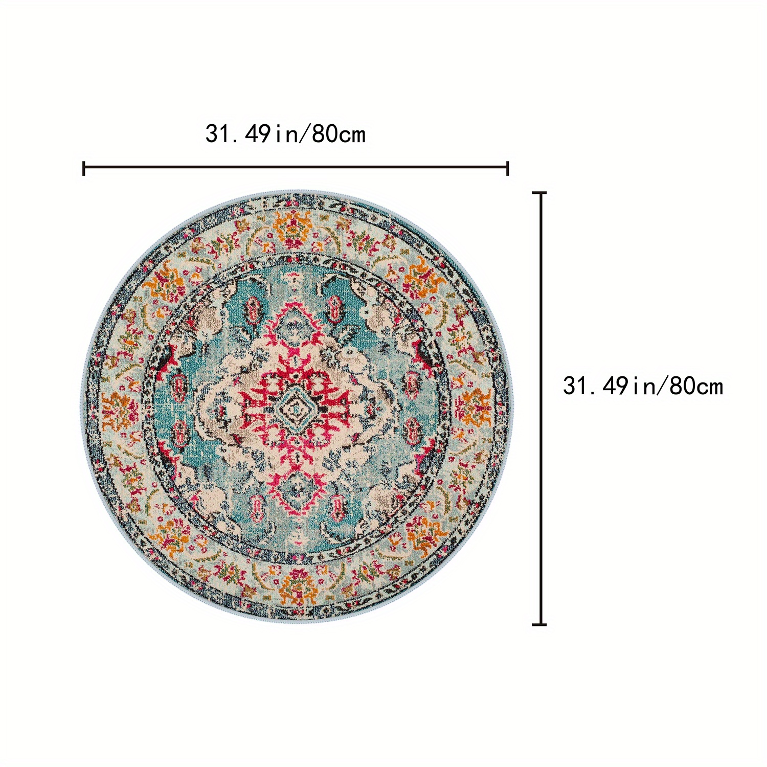 HoaMoya Colorful Cowboy Boots Hats Round Area Rug Blue Board Circle Rug  Carpet Circular Rugs Non Slip Mat for Kitchen Living Room Bedroom  Decoration 2