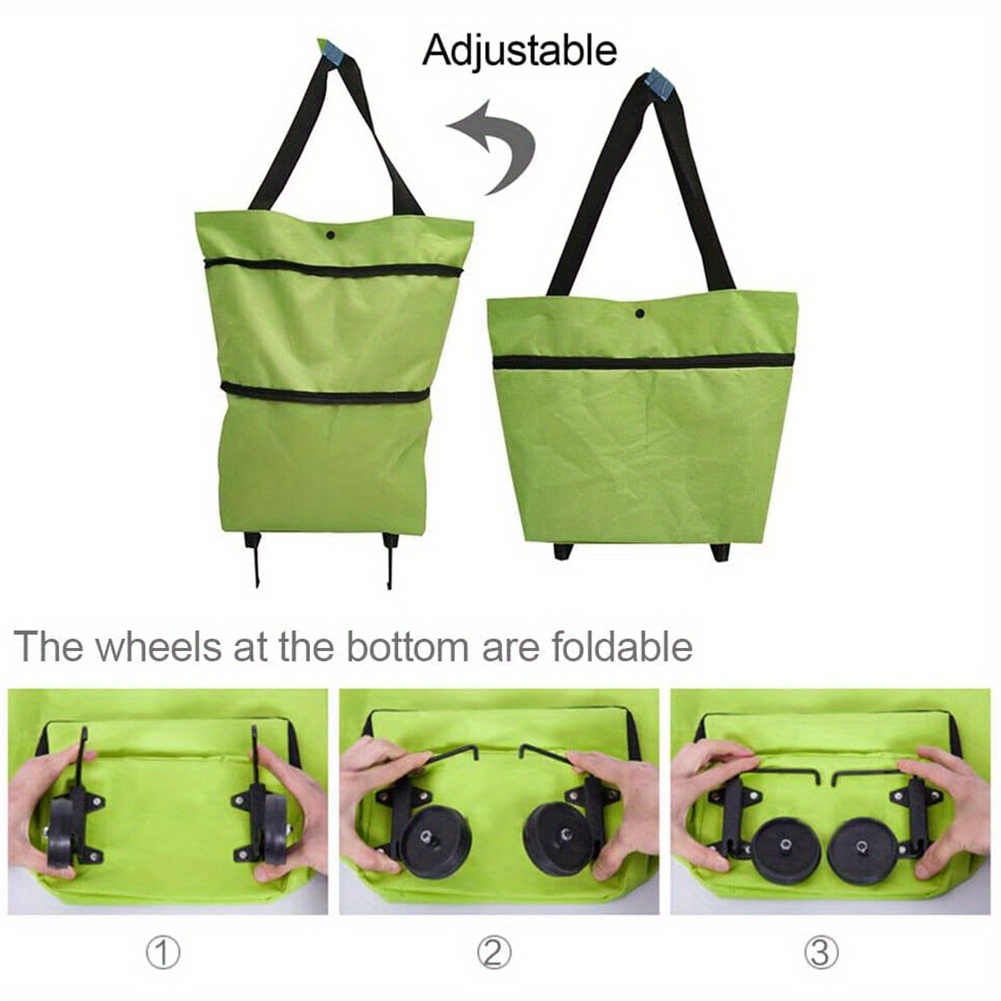 1pc reusable shopping bag with wheels large capacity foldable shopping bag multifunctional luggage storage bag shopping cart sports & outdoors temu details 4