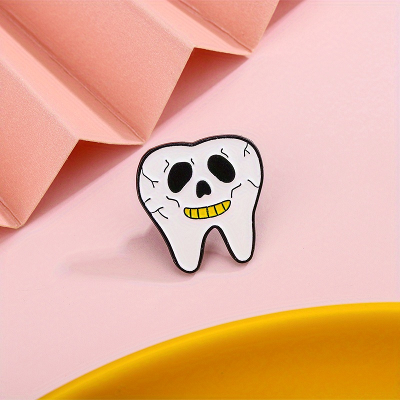 Cartoon Cute Teeth Decorative Pin Creative Backpack Temu