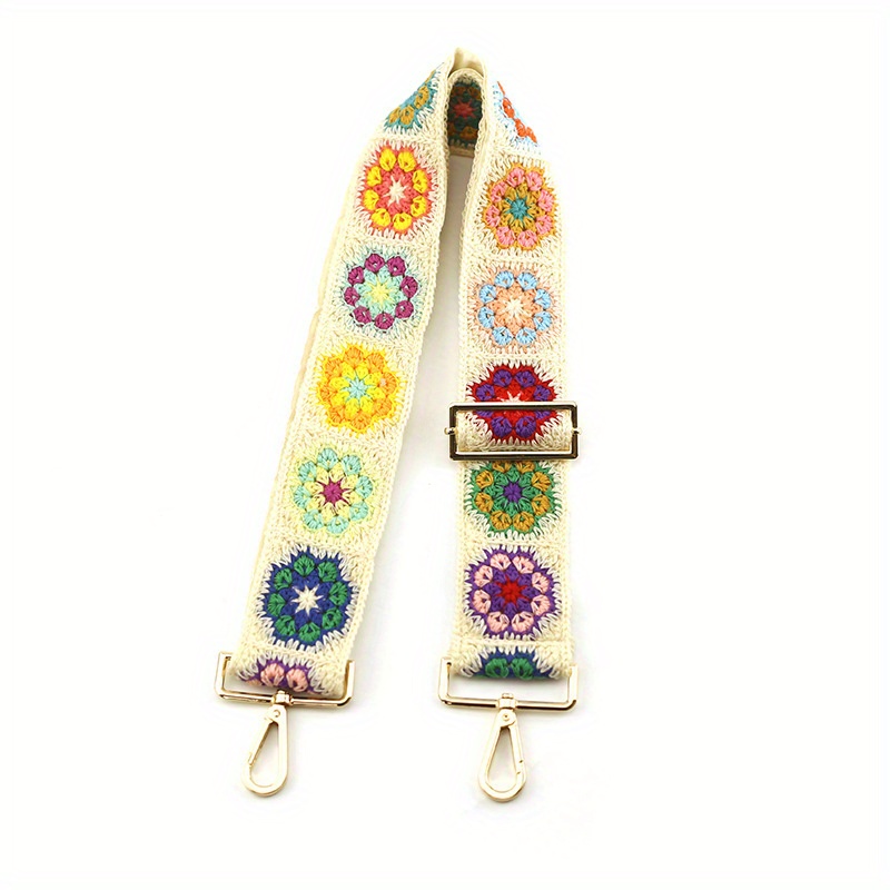 GIFTPUZZ Colorful Flower Adjustable Guitar Multicolor Style Handbag Straps  Crossbody Replacement Strap Wide Shoulder Strap