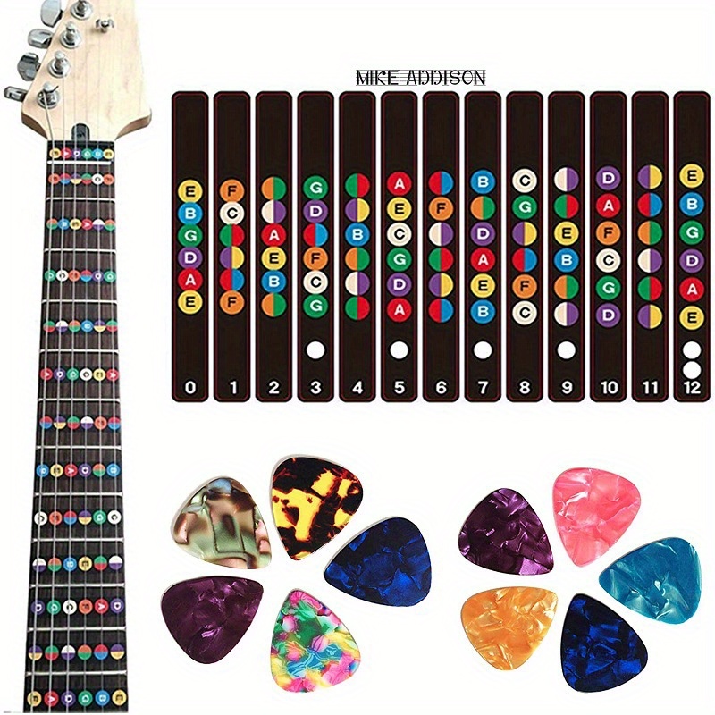 Guitar Scale Sticker Electric Guitar Beginner Fingerboard Temu