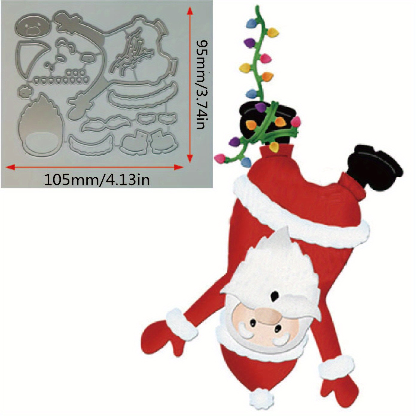 Christmas Santa Claus Stands Upside Down Metal Cutting Dies - Temu