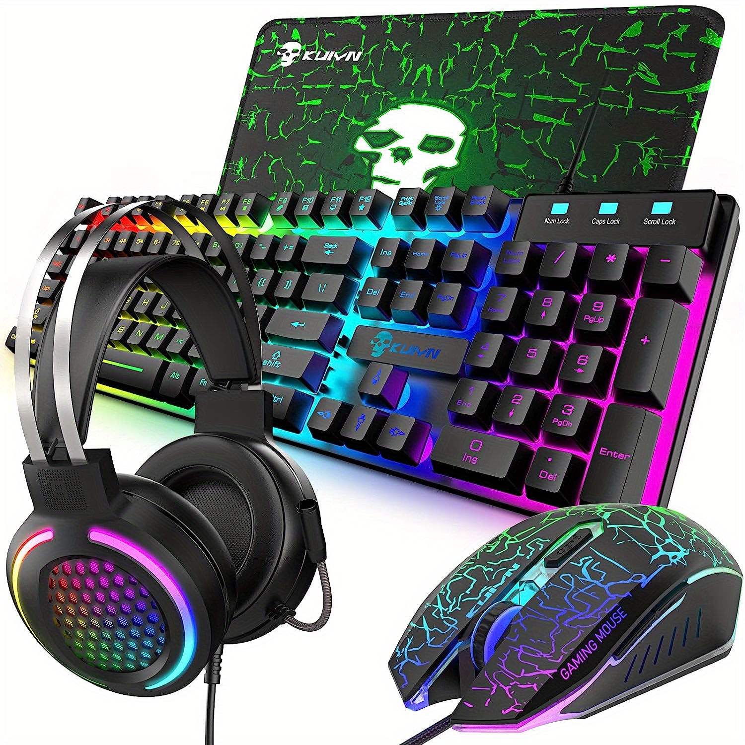 Kit Gamer Teclado Mouse Headset Mouse Pad - OEX Game Combo Argos