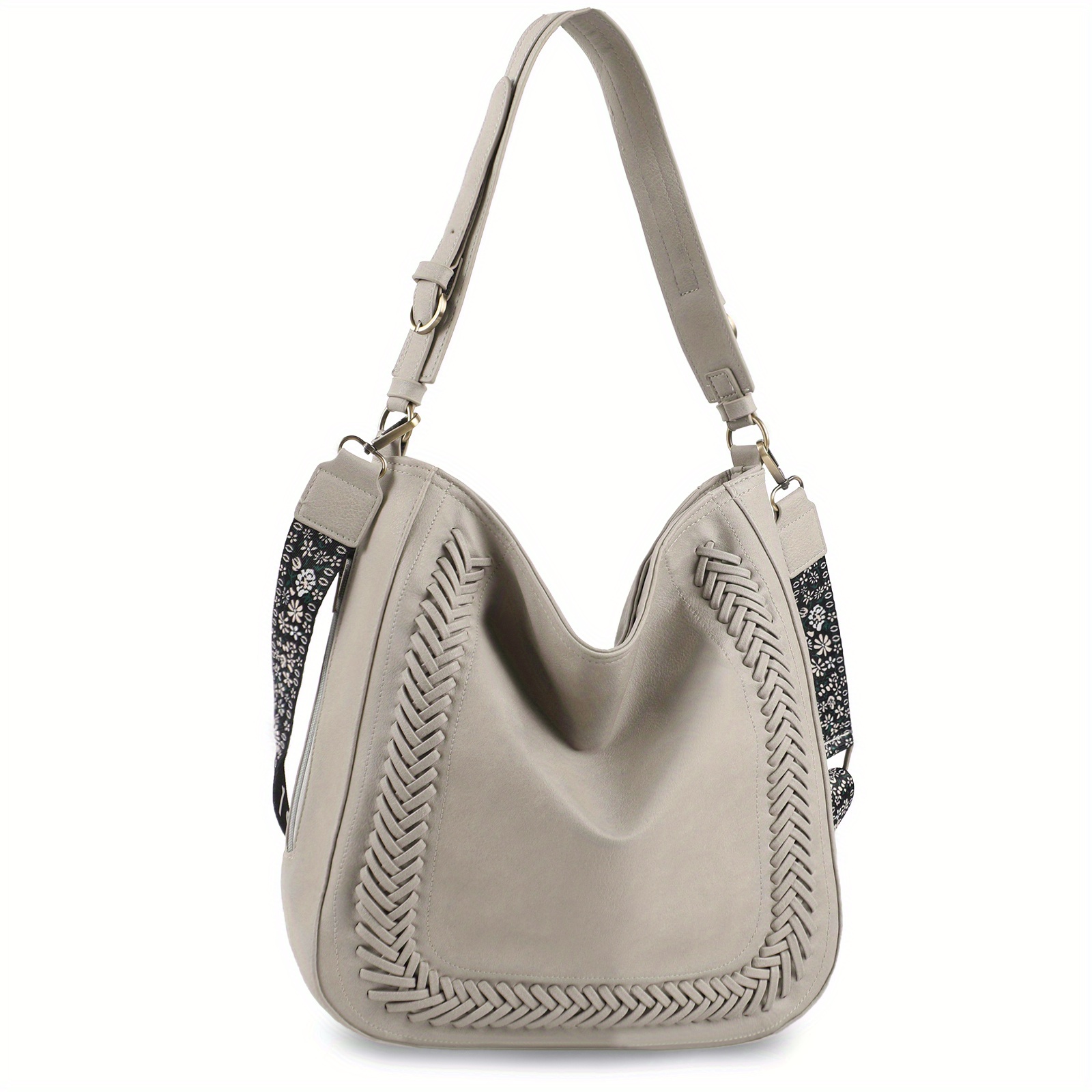 Light Grey Guitar Strap Crossbody Purse