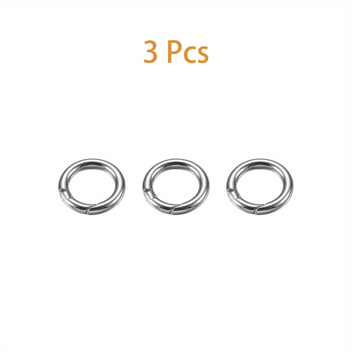 3pcs/lot Stainless Steel Split Keychain Key Ring Clasps Clips Hook