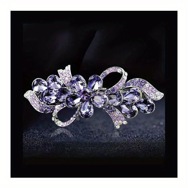 Fashion Spring Clip Bow Rhinestone Flower Hairpin Hair Additions