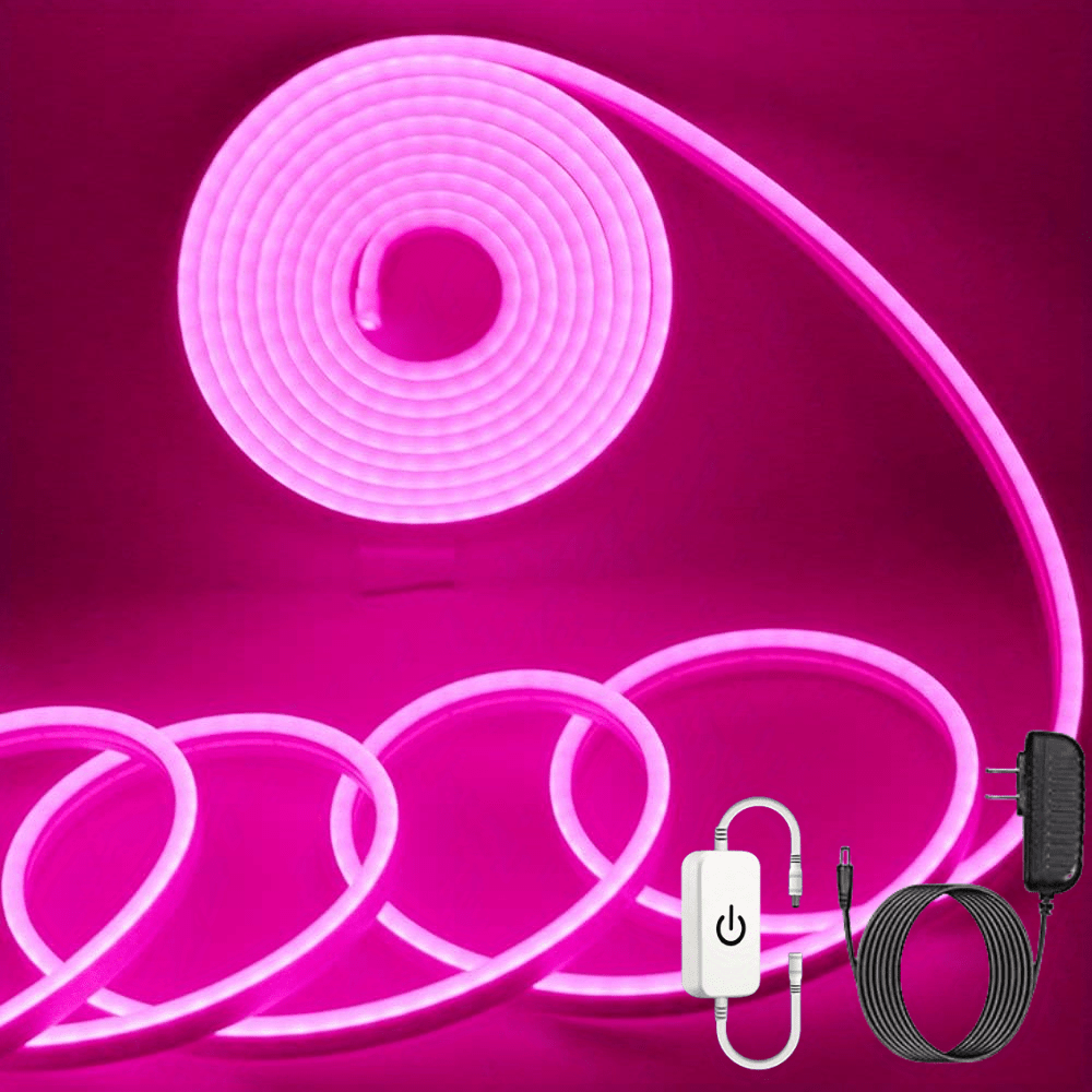 16 4ft 5m neon led strip lights 12v silicone led neon rope lights waterproof flexible led neon lights for bedroom indoor outdoor green pink blue details 0