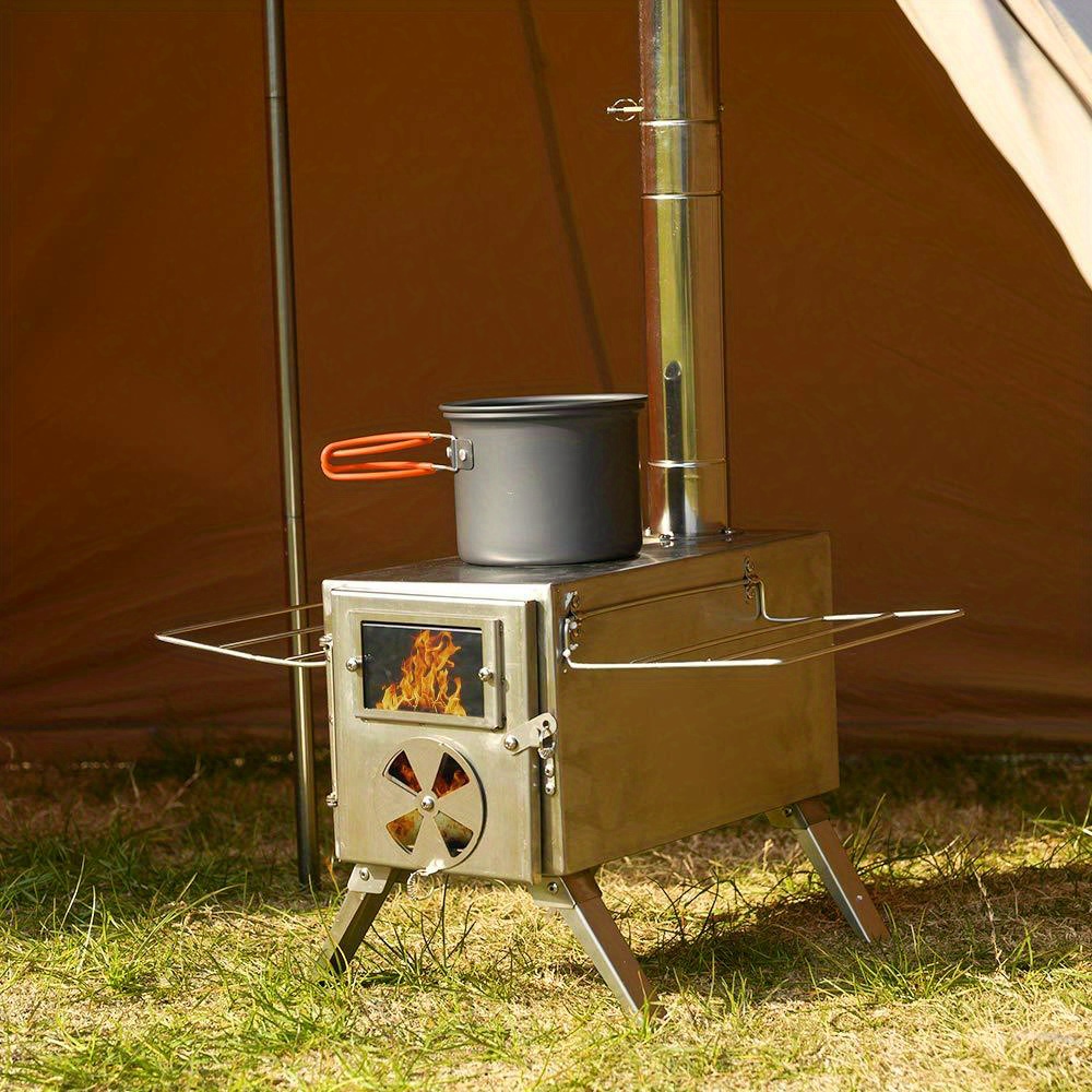 Stainless Steel Outdoor Tent Camping Stove, Stufe A Legna Portatili Tubi  Camino Cucinare Allaperto, Escursioni, Viaggi E Zaino In Spalla, Protezione  'acquirente 90 Giorni