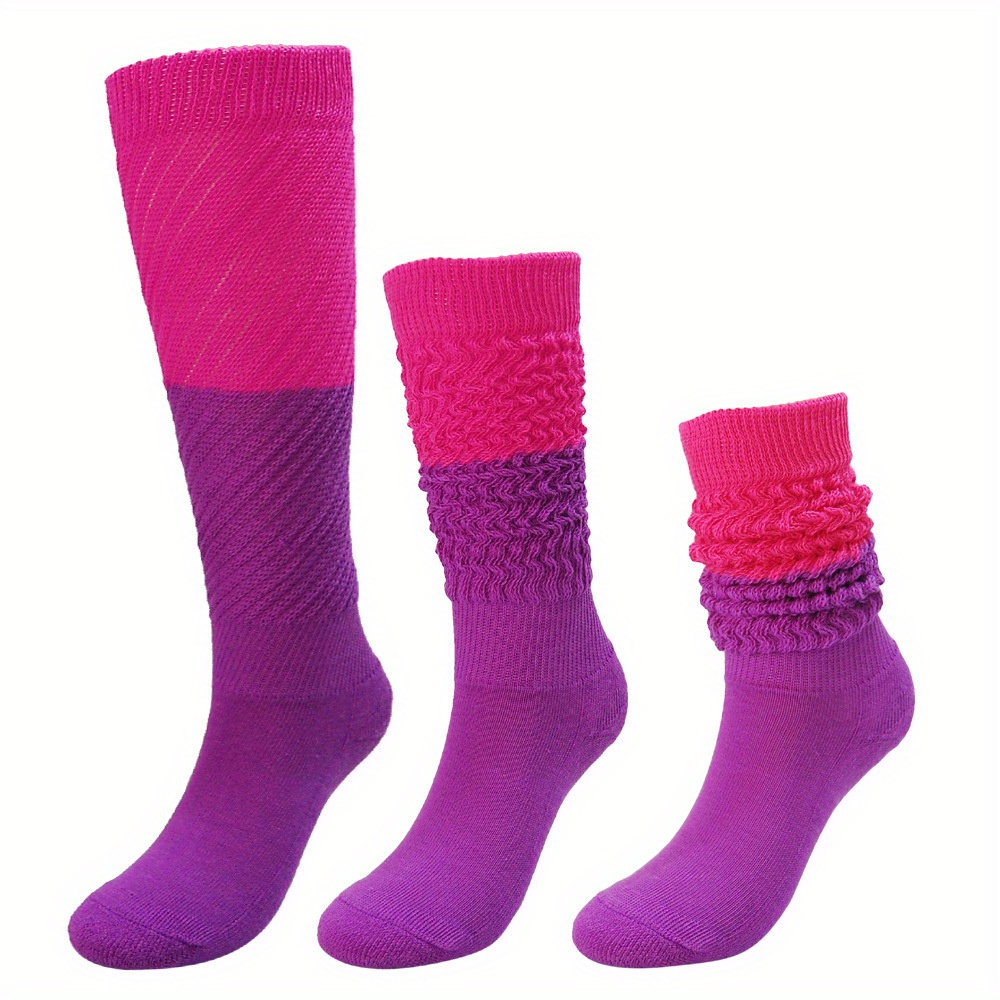 Colorful Warm Slouch Socks Women Girls Chunky Socks Knit - Temu