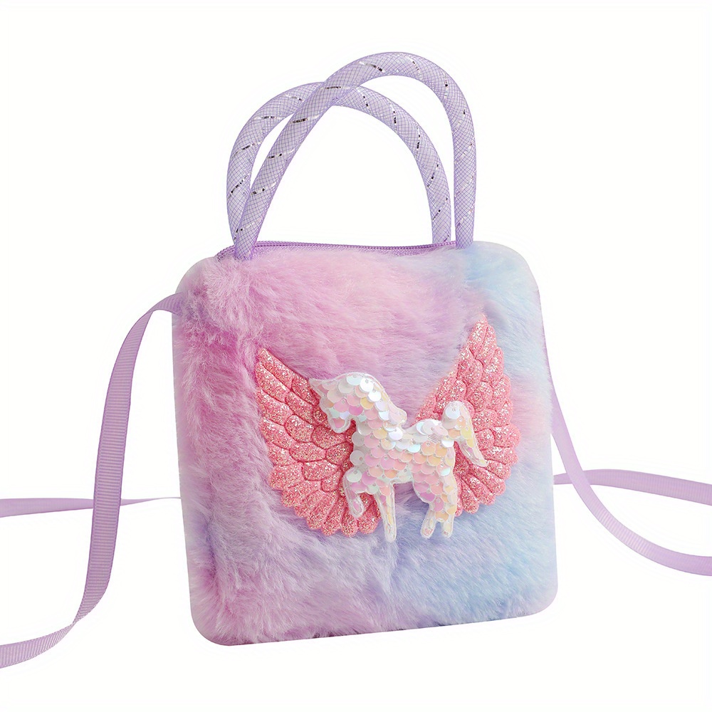 Cute Unicorn Mini Fashion Plush Wallet Girls Shoulder Messenger