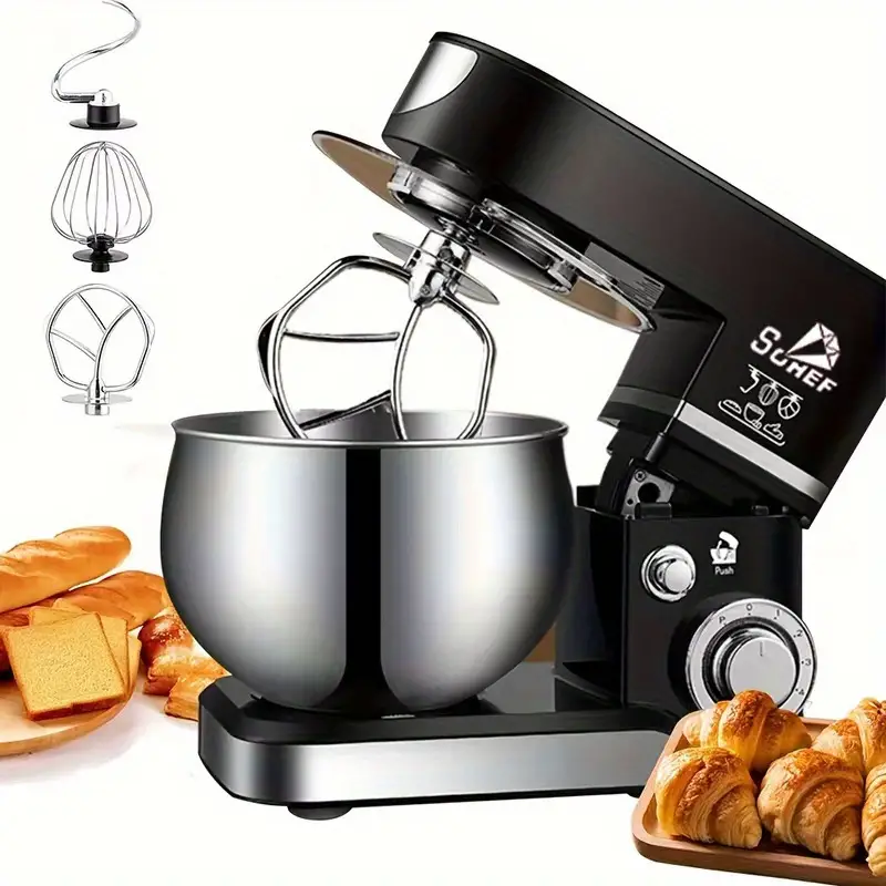 1pc Electric Mixer, Fully 1.32gal Automatic Kitchen Machine, Multi-function  Stand Mixer, Desktop Electric Mixer, Electric Mixer Stainless Steel Bowl