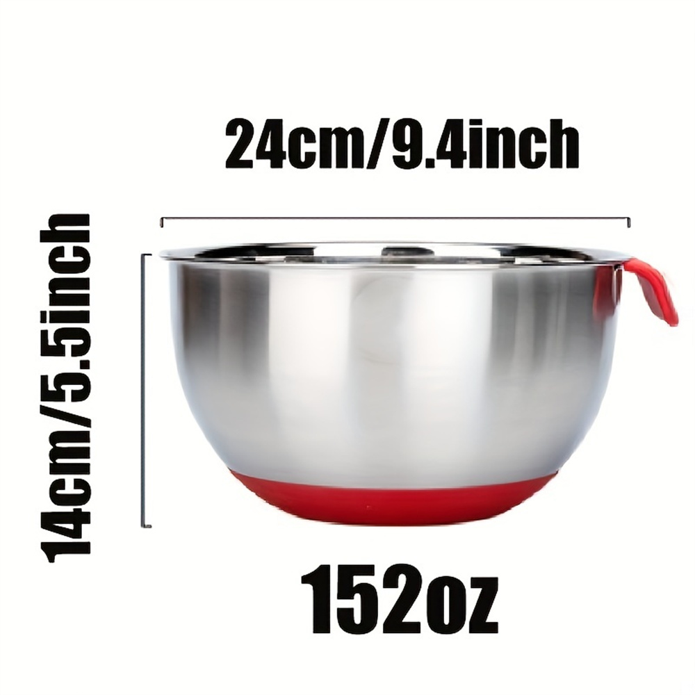 Stainless Steel Mixing  Bowls Silicone Handle and Non-Slip