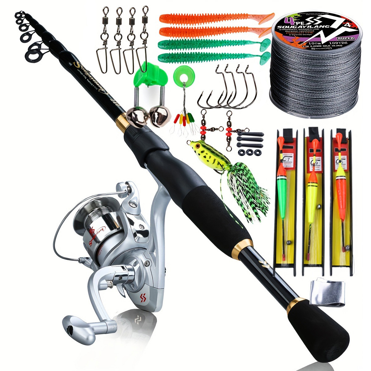 YIFEI2013-SHOP Fishing Rod Kit Fishing Rod Reel Combo 1.8-2.1M Lure Fishing  Rod and 7.2:1 High Speed Baitcasting Reel Set Fishing Tackle Fishing Pole