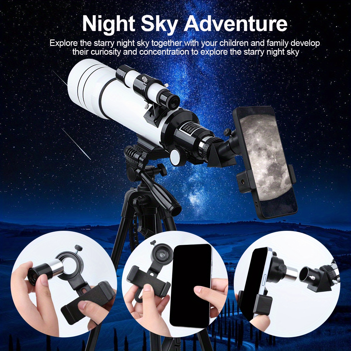 FreeSoldier Professional Telescope, 70mm Aperture, High Magnification, Day & Night Usage