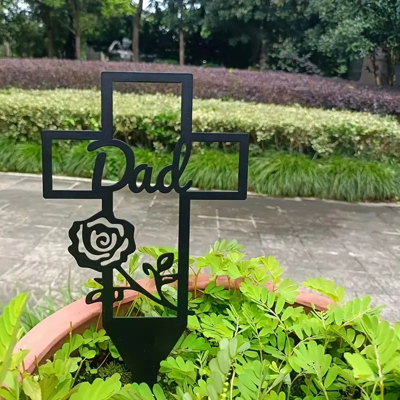 Flower Grave Marker Metal Insert Cemetery Decoration Grave Temu