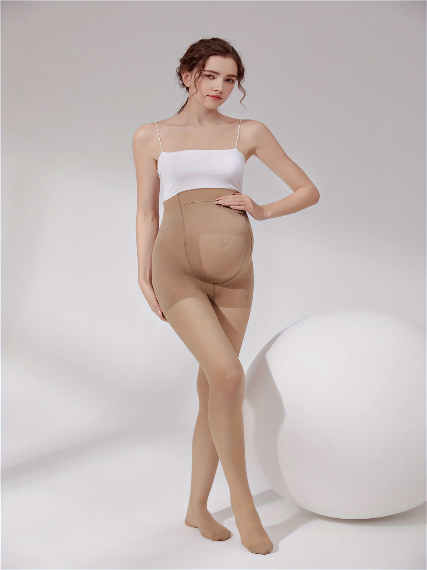 Comfy Stretchy High Waist Tummy Support Maternity Pantyhose - Temu
