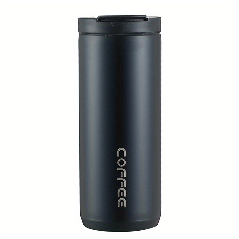 Insulated Water Bottle Travel Coffee Mug Stainless Steel Vacuum Flask  Coffee Cups Water Flask for Hot and Cold Drinks 14.2 oz/420ml（Black）