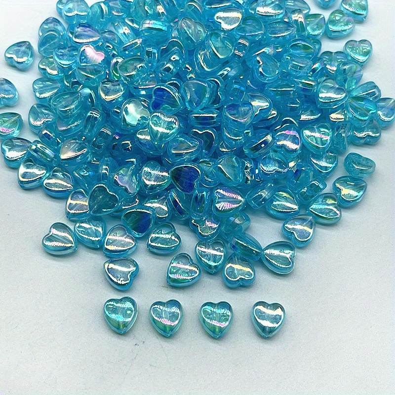 Heart Shape Acrylic Beads Transparent Ab Colors Loose Spacer Beads