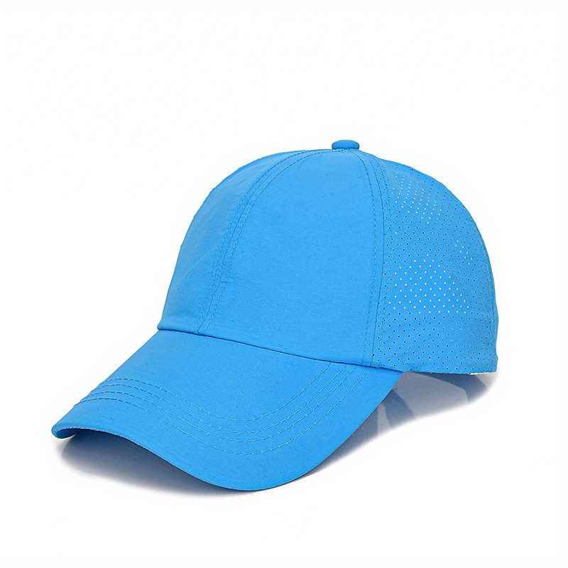 1 PC Quick Drying Breathable Baseball Hat with Ponytail Hole, Adjustable Outdoor Sports Baseball for Cycling Fishing Traveling,Temu
