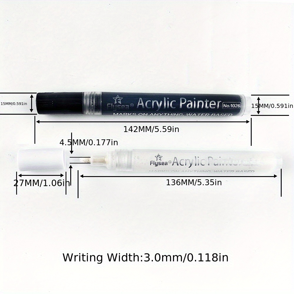 Black And White 2 Colors Water based Painting Paint Pen - Temu