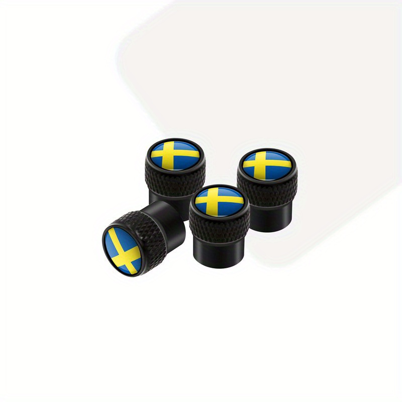 4pcs Metal Sweden Flag Logo Car Wheel Tire Valve Caps Stem Case Covers For Xc40 Xc60 Xc70 Xc90 S60 S80 V40 V60 Car Styling