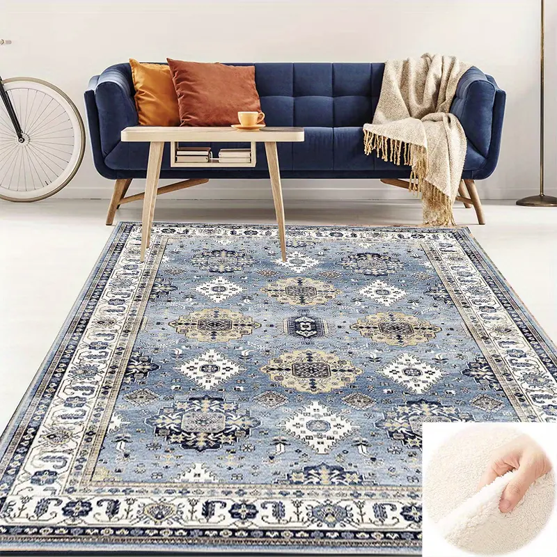 Washable Area Rug, Boho Persian Rug Stain & Water Resistant