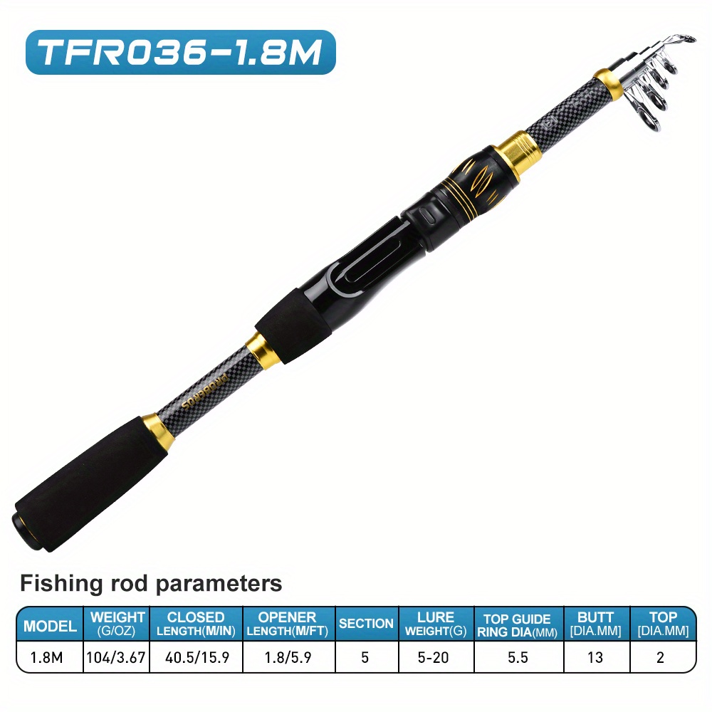  TBUDAR Fishing Rod/Fishing Pole 1.8-3.0m Telescopic