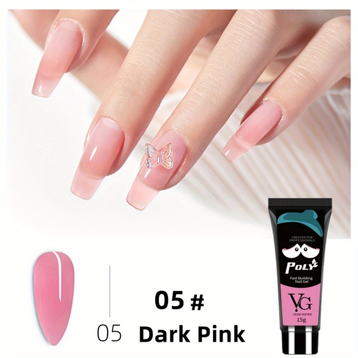 Pink Glitter Stripe Designs Full Cover False Nails Art Decor Nail Extension  Tips | eBay
