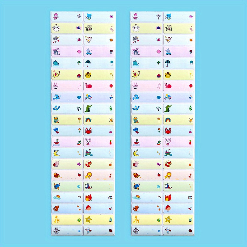 Customizable Cartoon Name Stickers 40/80/120/240/360/480pcs Animal Design, Waterproof Pvc - Suitable For School, Organization, Office, Water Bottles, Pencils With Non-curling Adhesive Labels