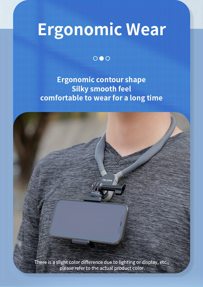 Telesin Taixun Sports Camera Magnetic Neck Hanger Suitable for GoPro11/10/9 Neck Hanger Dajiang Action3/4 Cycling First Person Camera Mobile Camera Fixed Bracket Magnetic Neck Hanger Collar Bracket