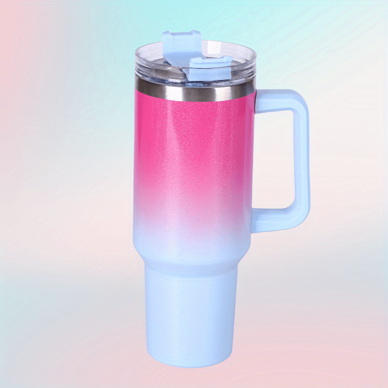 wholesale 40oz Stanley Glitter Ombré Gradient Tumbler Shimmer Mug 20pack  Stainless Steel Insulated with Handle and Lid with Optional Straw