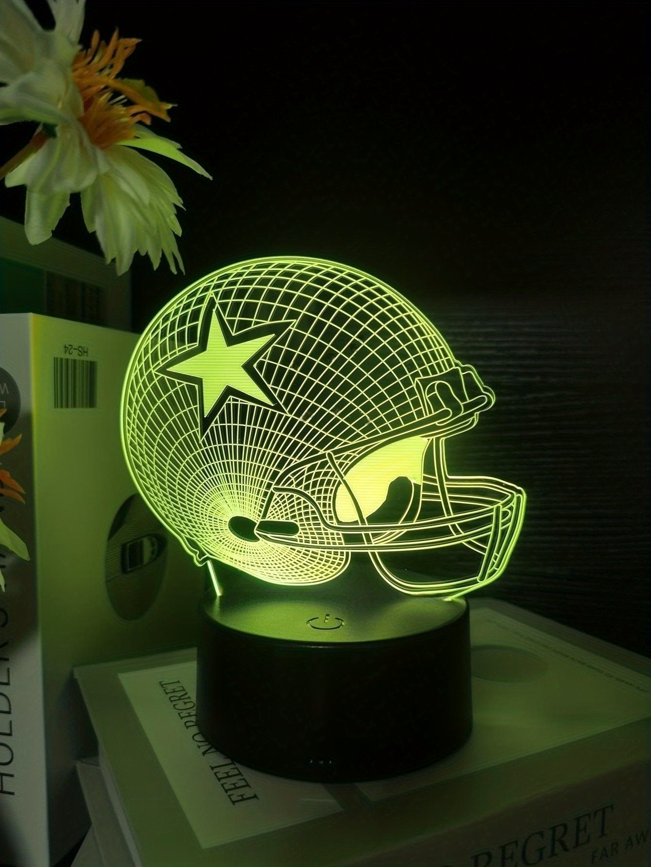 Baseball Helmet 3D LED Optical Illusion Acrylic Night Light with