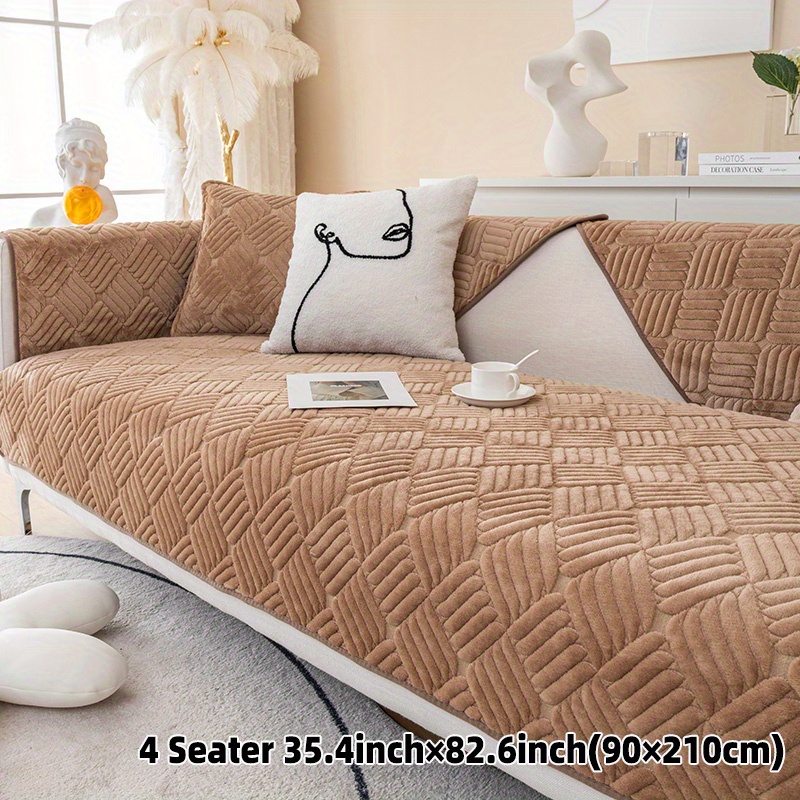 1pc Mink Velvet Universal Sofa Cushion, Modern Style Non-slip Sofa Pad,  Living Room Sofa Protector Suitable For L-shaped Sofa And 1/2/3/4 Seats Sofa,  All Seasons