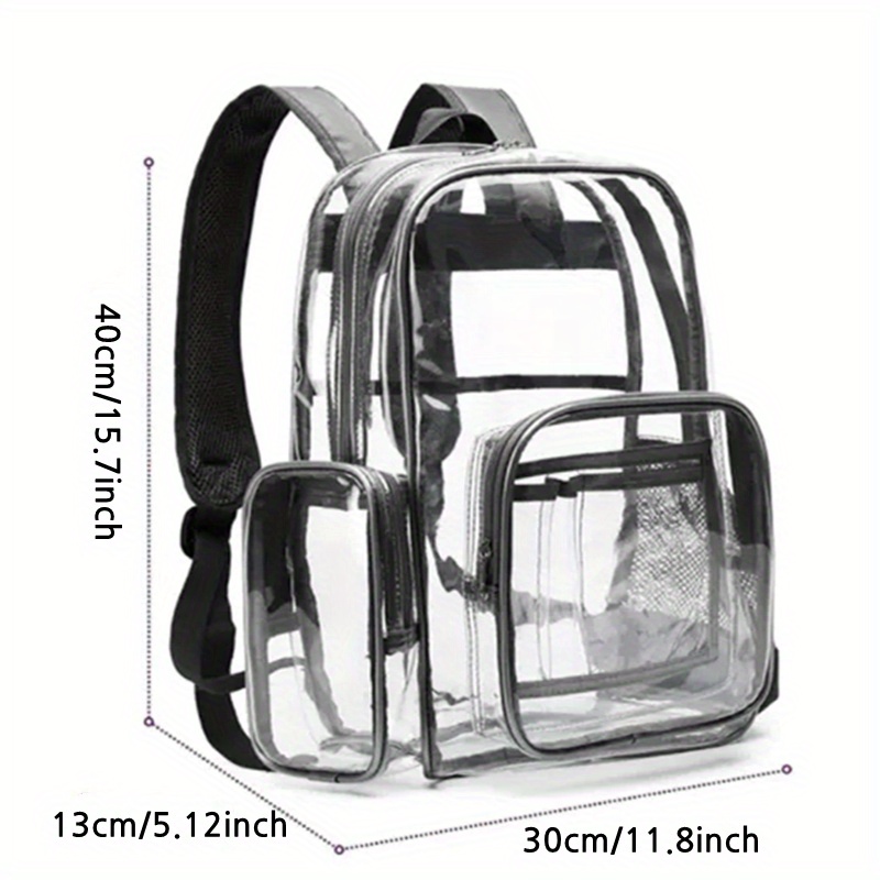 Clear Backpack Wider Shoulder Straps Transparent Pvc Clear Temu
