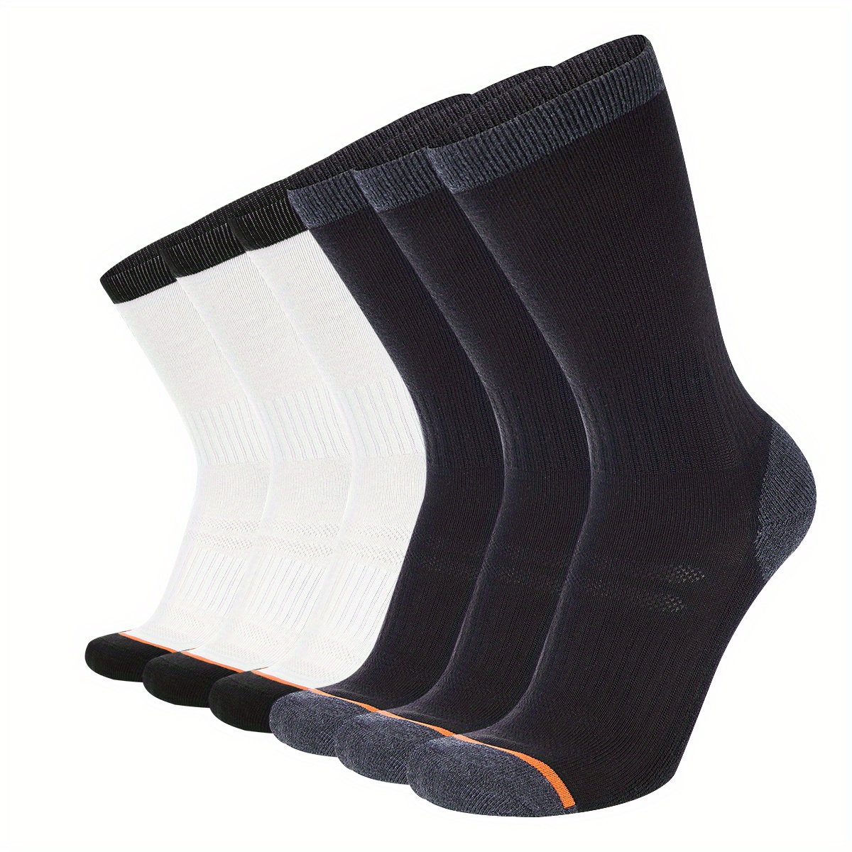 TEMU 6 Pairs Of Men's Thick, Warm Winter Socks In Solid Colors, Designed To Sweat And Crew Length